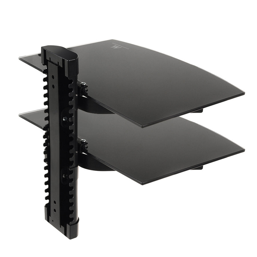 Supporto DVD da Parete Doppia Mensola in Vetro Scaffale da Muro Console PS3 PS4 Xbox