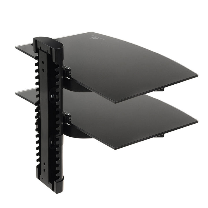 Supporto DVD da Parete Doppia Mensola in Vetro Scaffale da Muro Console PS3 PS4 Xbox
