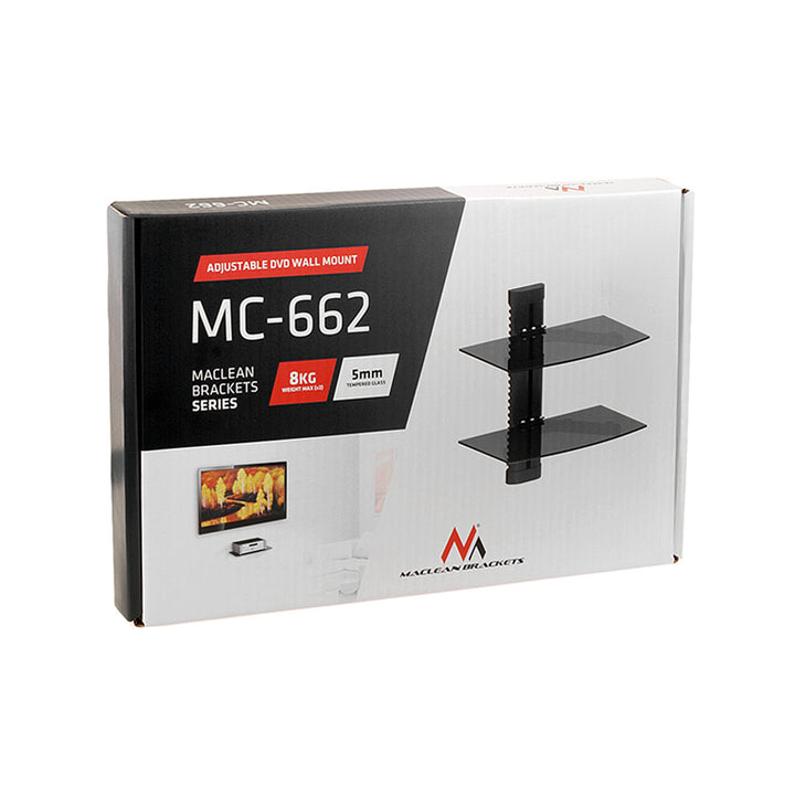 Supporto DVD da Parete Doppia Mensola in Vetro Scaffale da Muro Console PS3 PS4 Xbox