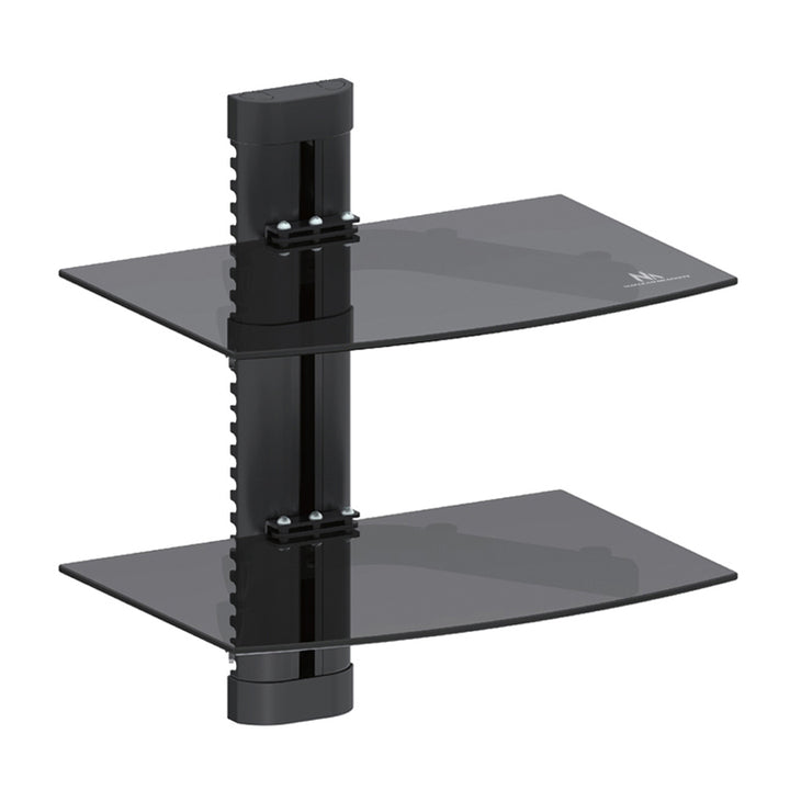 Supporto DVD da Parete Doppia Mensola in Vetro Scaffale da Muro Console PS3 PS4 Xbox