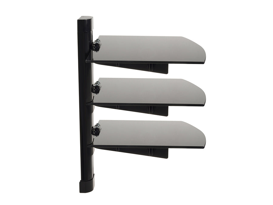 Supporto DVD da Parete Tripla Mensola in Vetro Scaffale da Muro Console PS3 PS4 Xbox