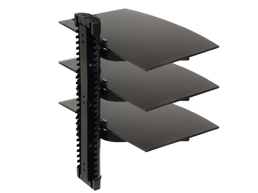Supporto DVD da Parete Tripla Mensola in Vetro Scaffale da Muro Console PS3 PS4 Xbox