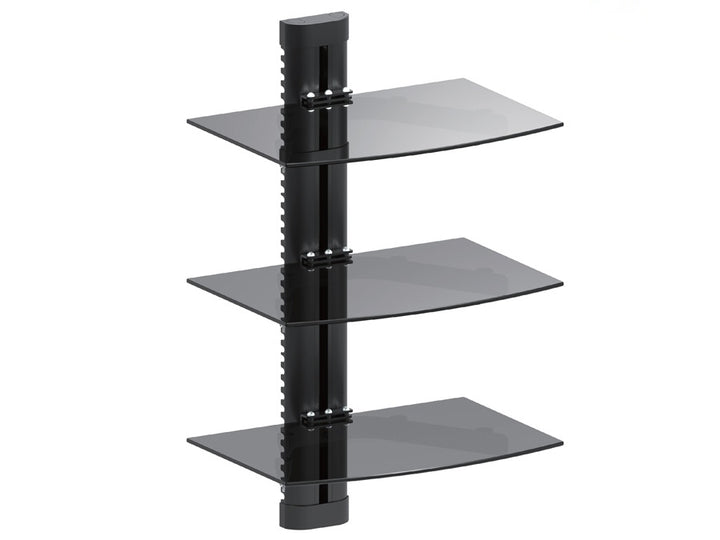 Supporto DVD da Parete Tripla Mensola in Vetro Scaffale da Muro Console PS3 PS4 Xbox