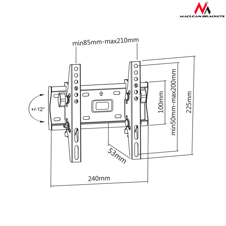 Supporto TV da Parete Maclean MC-667 VESA resistente