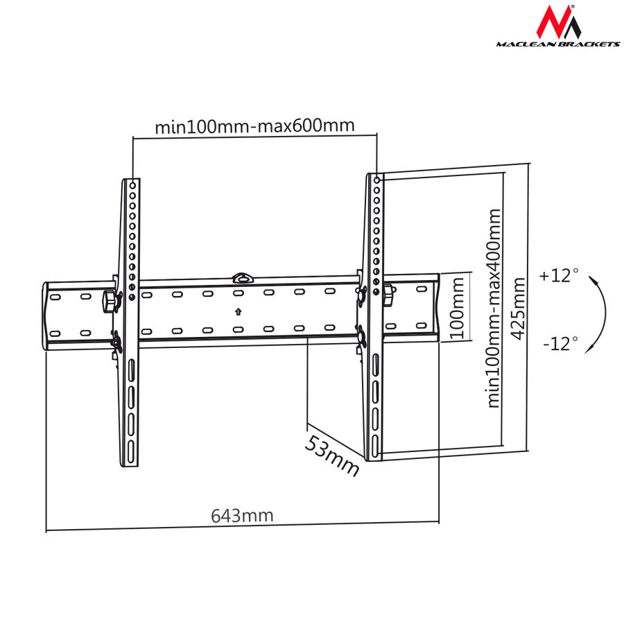 Supporto Staffa TV da Parete LED LCD PLASMA Maclean MC-668