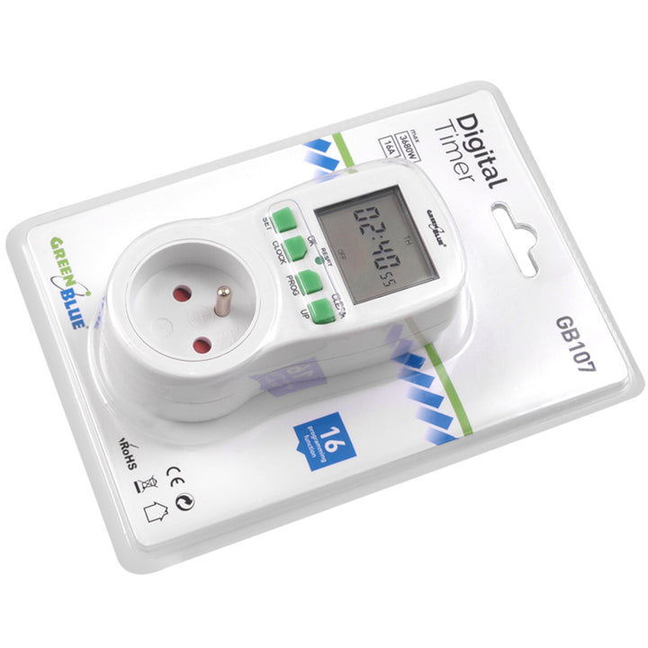 Timer tempo  presa GreenBlue  GB107 colore  bianco
