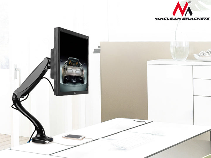 Supporto da Tavolo Monitor LED LCD 13"- 27" braccio doppio in alluminio di alta qualità