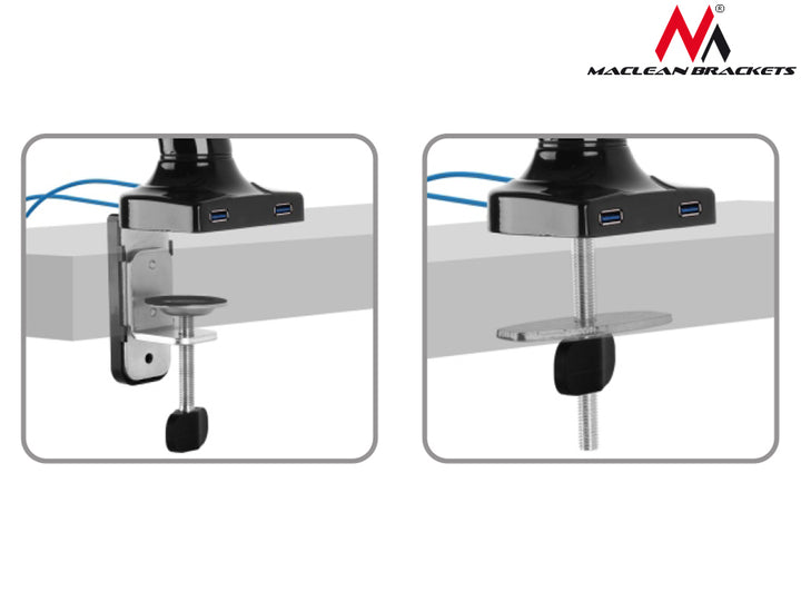 Supporto da Tavolo Monitor LED LCD 13"- 27" braccio doppio in alluminio di alta qualità