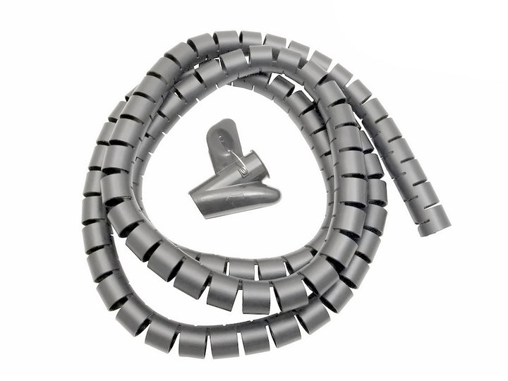Copricavo Spirale Maclean MCTV-676S per Fili Flessibile Argento 2 m Colori Nero/Argento