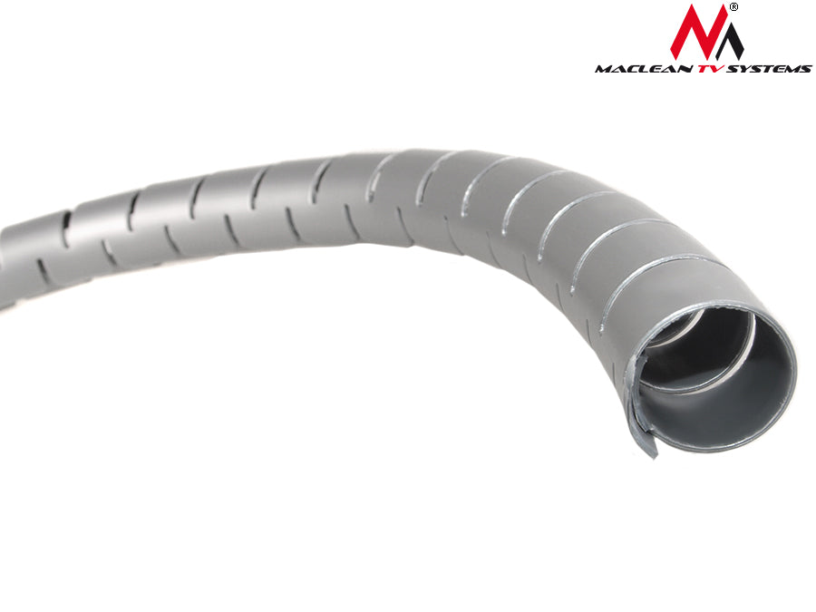 Copricavo Spirale Maclean MCTV-676S per Fili Flessibile Argento 2 m Colori Nero/Argento