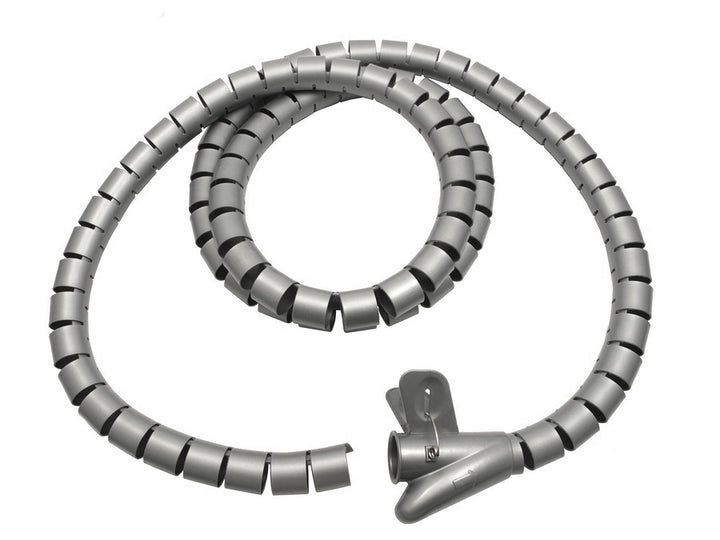 Copricavo Spirale Maclean MCTV-676S per Fili Flessibile Argento 2 m Colori Nero/Argento