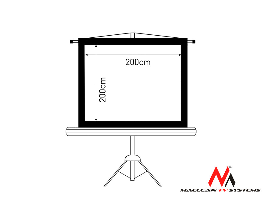 Schermo di proiezione su supporto 112", 1:1, 200x200 Maclean MC-680