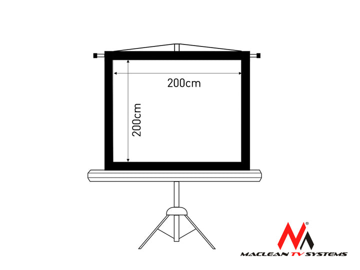 Schermo di proiezione su supporto 112", 1:1, 200x200 Maclean MC-680