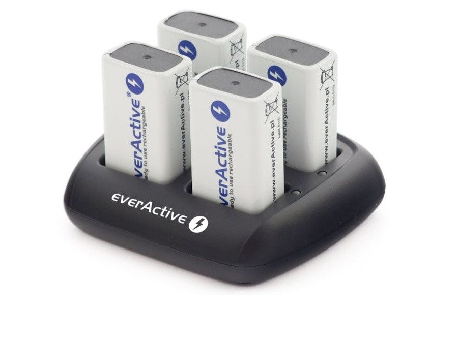 Caricabatterie Pile Ricaricabili Portatile 9 V EverActive NC-109