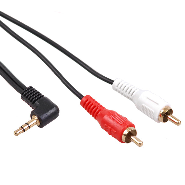 Cavo AUDIO Angolo a L da 1 JACK 3,5mm Stereo AUX 2RCA Maschio Doppio Maclean
