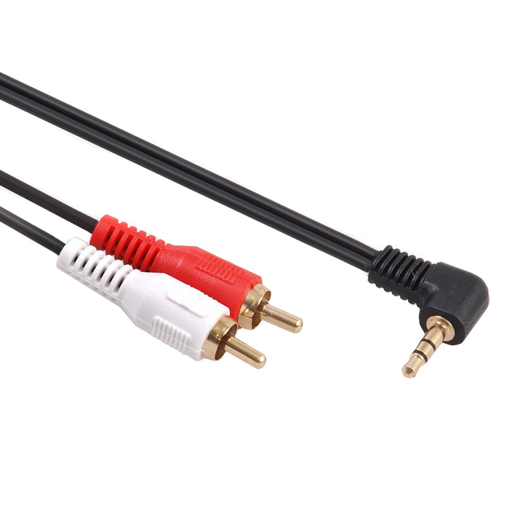 Cavo mini jack angolato Maclean da 3,5 mm, 2RCA, 3 m, nero, MCTV-825