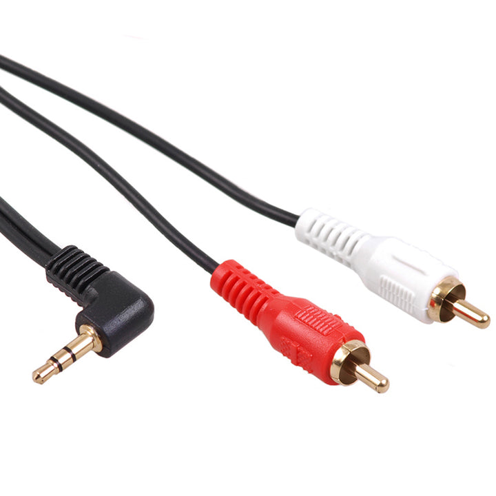 Cavo mini jack angolato Maclean da 3,5 mm, 2RCA, 3 m, nero, MCTV-825