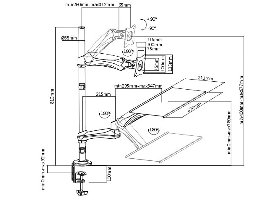 Supporto da tavolo universale per LCD LED 13-27 Maclean MC-681
