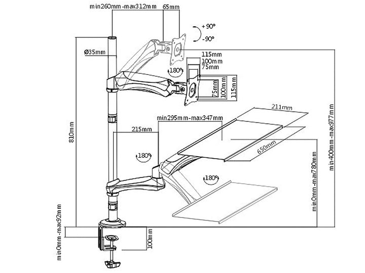 Supporto da tavolo universale per LCD LED 13-27 Maclean MC-681
