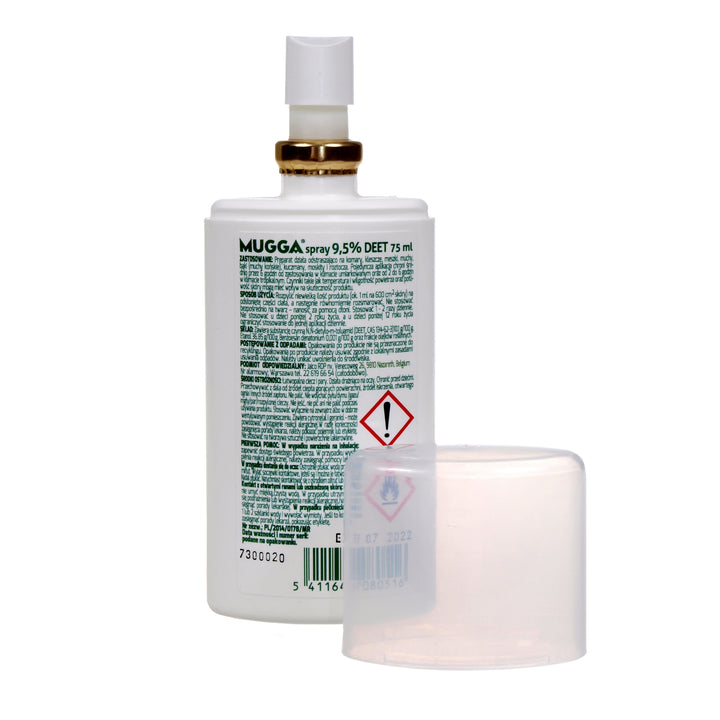 Mugga spray repellente per insetti e zecche DEET 9,5% 75ml