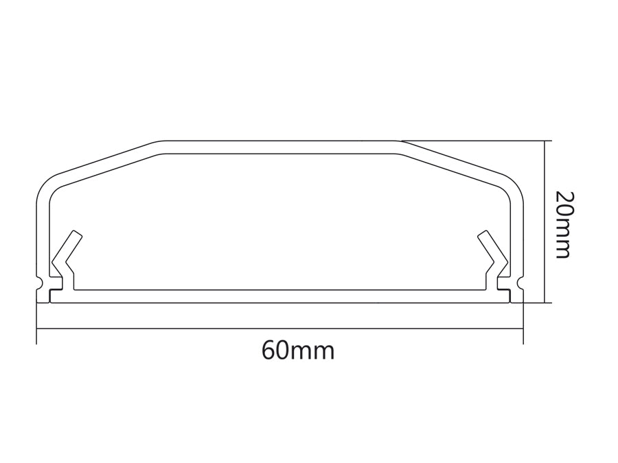 Striscia copricavo Maclean, sistema, plastica 60x20x750mm, MC-695 W