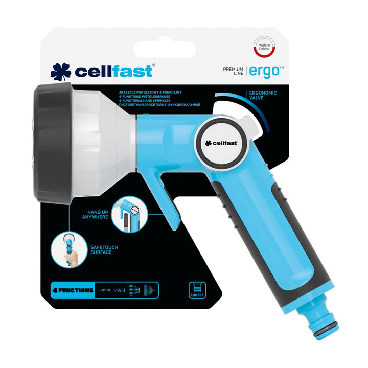 Irrigatore a pistola Cellfast, 4 funzioni, comando ergonomico e intuitivo, 53-340