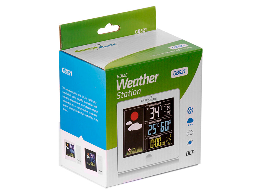 Stazione meteorologica wireless GreenBlue con DCF, bianca, GB521W