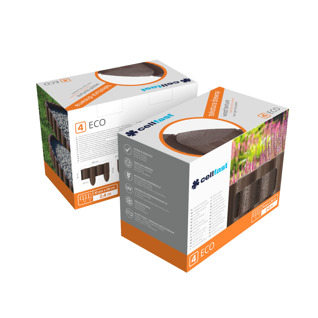Cellfast ECO 10 elementi Palizzata bordatura da giardino Recinzione