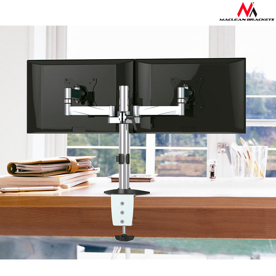 Supporto Staffa per Due Monitori 13"-27" 8 kg Maclean MC-714
