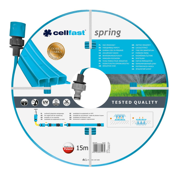 Tubo per irrigazione da giardino a tre canali Cellfast Spring da 15 m
