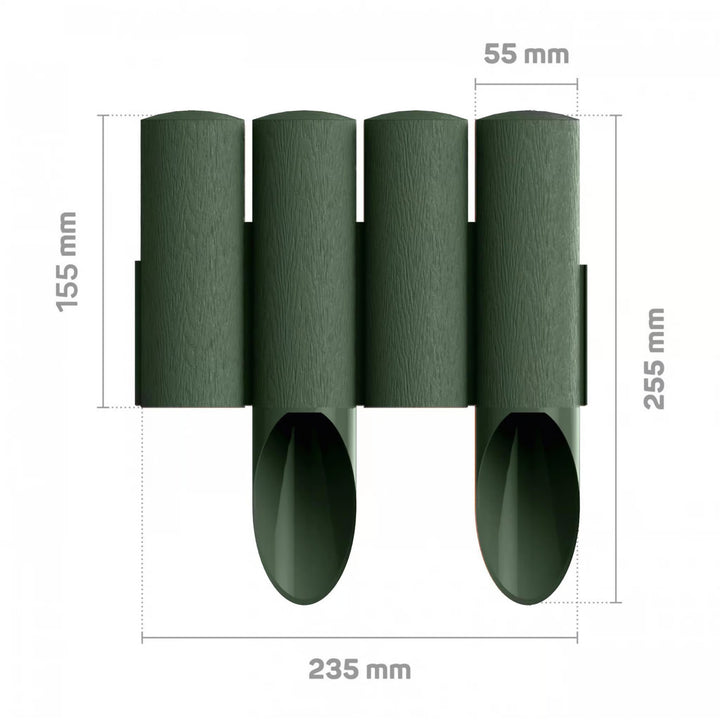 Staccionata da giardino Cellfast, effetto legno, resistente al gelo, lunghezza 2,3 m, colore verde, 34-033