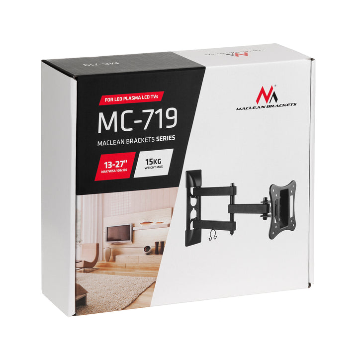Supporto TV a muro 13-27" VESA 100x100 Maclean MC-719