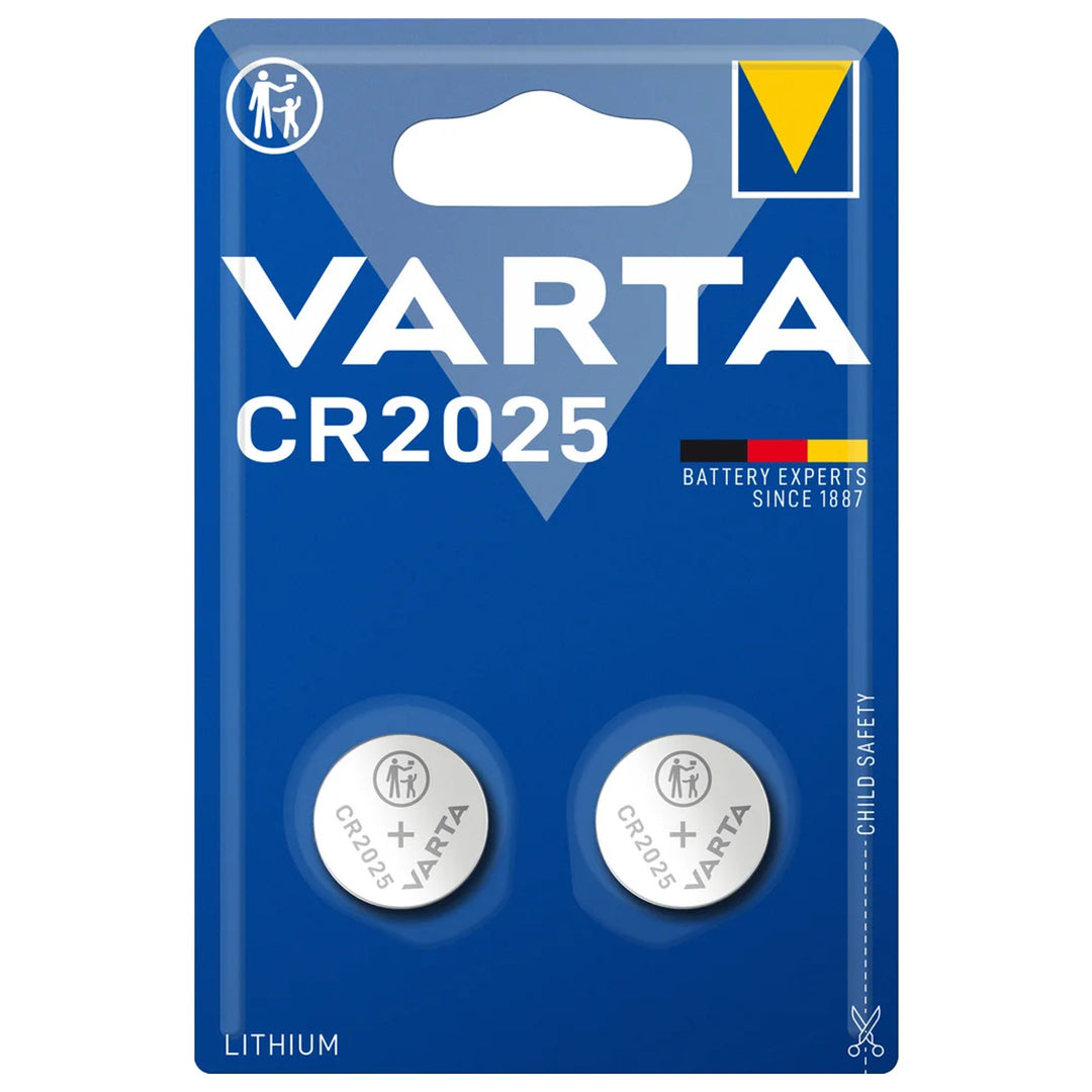 2 batterie al litio Varta CR 2025, alta qualità, 3V