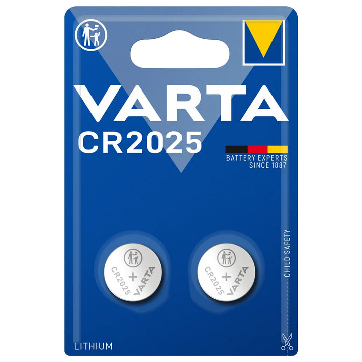 2 batterie al litio Varta CR 2025, alta qualità, 3V