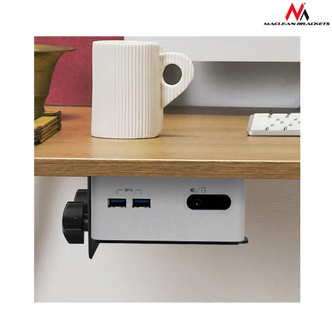 Supporto universale per mini computer Maclean MC-720 nero fino a 5 kg NUC MAC mini CPU
