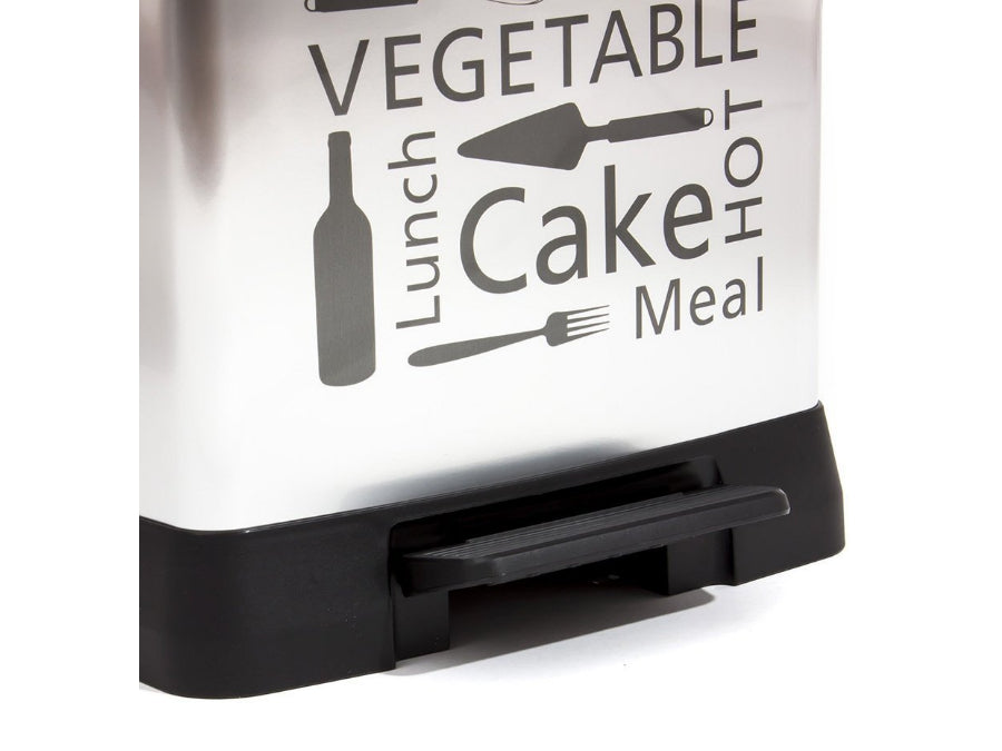 Pattumiera da cucina Curver a pedale, design argento, 50 L