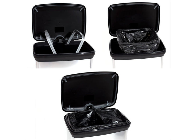 Pattumiera da cucina Curver a pedale, design argento, 50 L