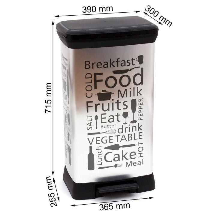 Pattumiera da cucina Curver a pedale, design argento, 50 L