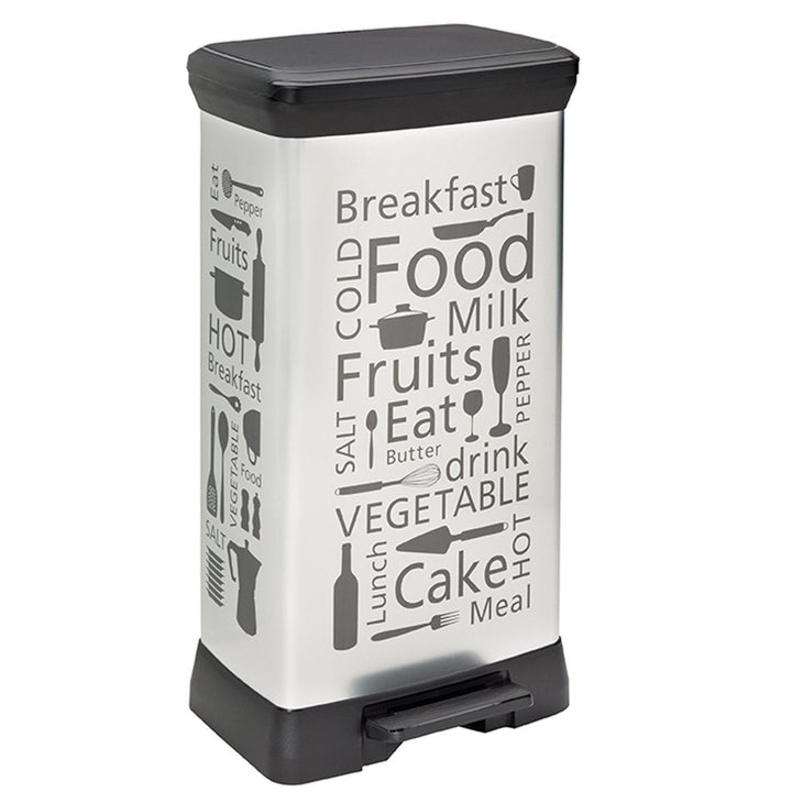 Pattumiera da cucina Curver a pedale, design argento, 50 L