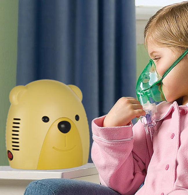 Inalatore per bambini Promedix PR-811 misiek, set nebulizator, maschere, filterski