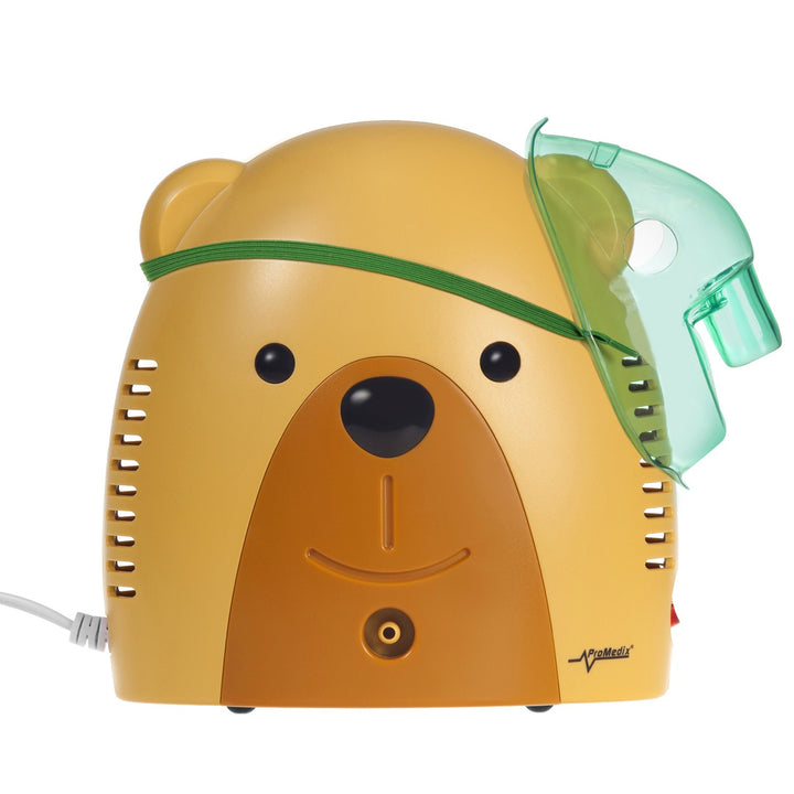 Inalatore per bambini Promedix PR-811 misiek, set nebulizator, maschere, filterski