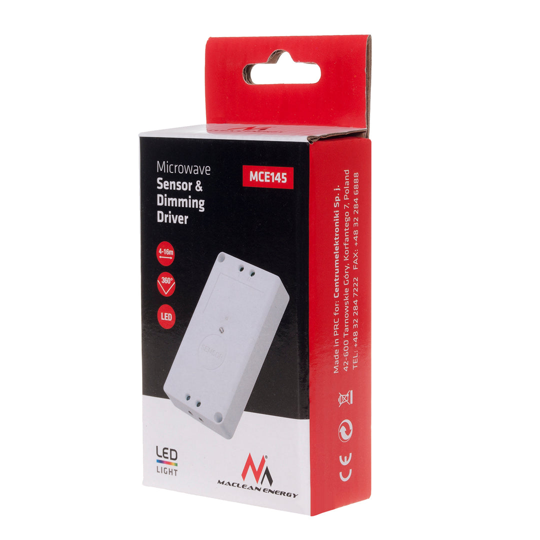 Sensore di Movimento a Micronde POWER LED 360gradi 230V Maclean Energy MCE145