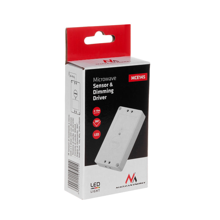 Sensore di Movimento a Micronde POWER LED 360gradi 230V Maclean Energy MCE145