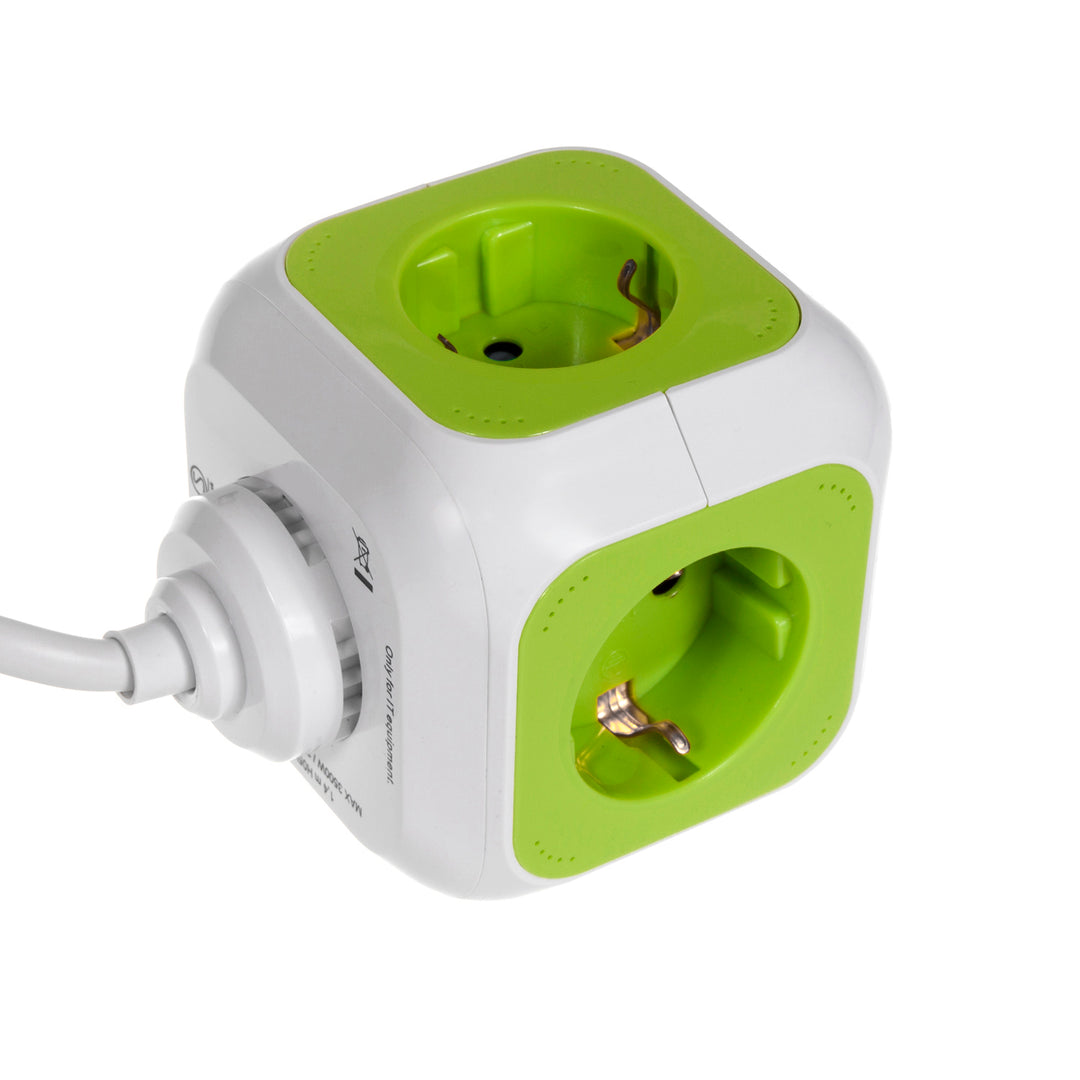 Presa Multipla con 2 porte USB con protezione per bambini 1,4 m Green Blue GB118G