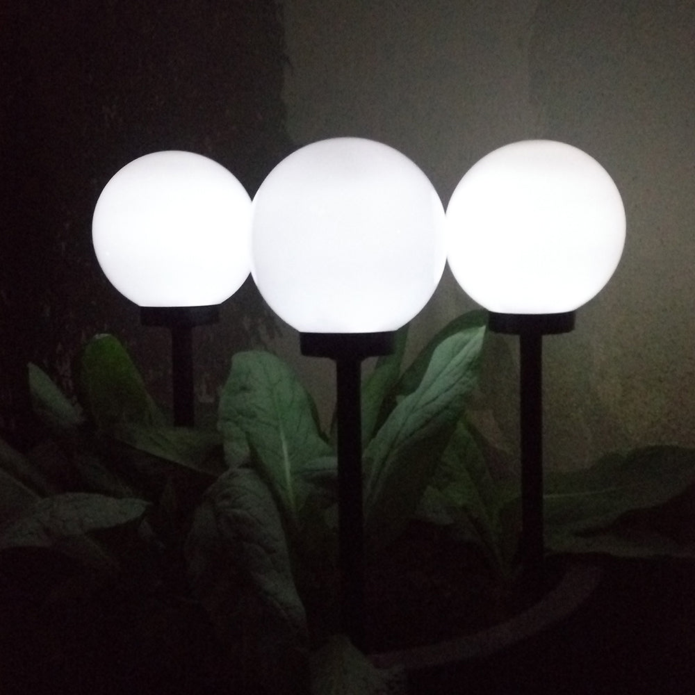 GreenBlue lampada solare da giardino a stelo, sfera 20x20x53cm, LED bianco, GB123