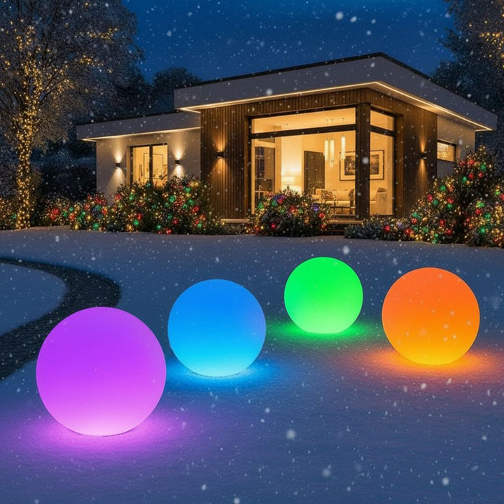 GreenBlue lampada solare, autoportante, giardino, sfera 25x25x58cm, LED RGB, GB165