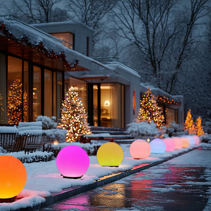 GreenBlue lampada solare, autoportante, giardino, sfera 25x25x58cm, LED RGB, GB165