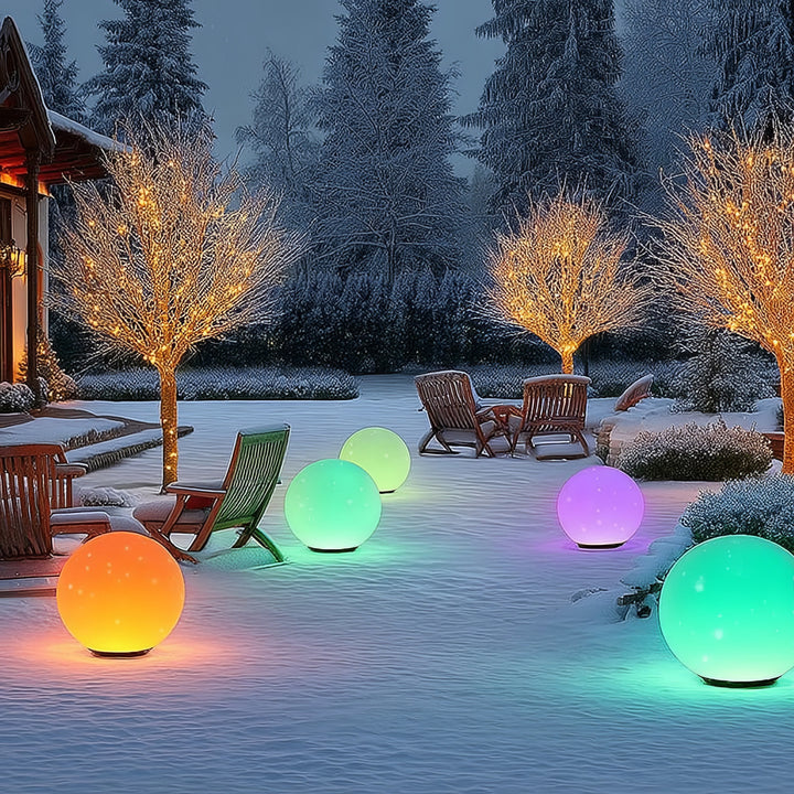 GreenBlue lampada solare, autoportante, giardino, sfera 25x25x58cm, LED RGB, GB165