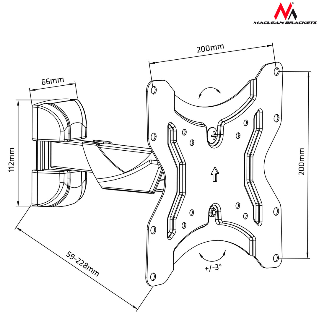 Supporto a Parete Monitor LCD LED Plasma TV Wall MountMaclean MC-741