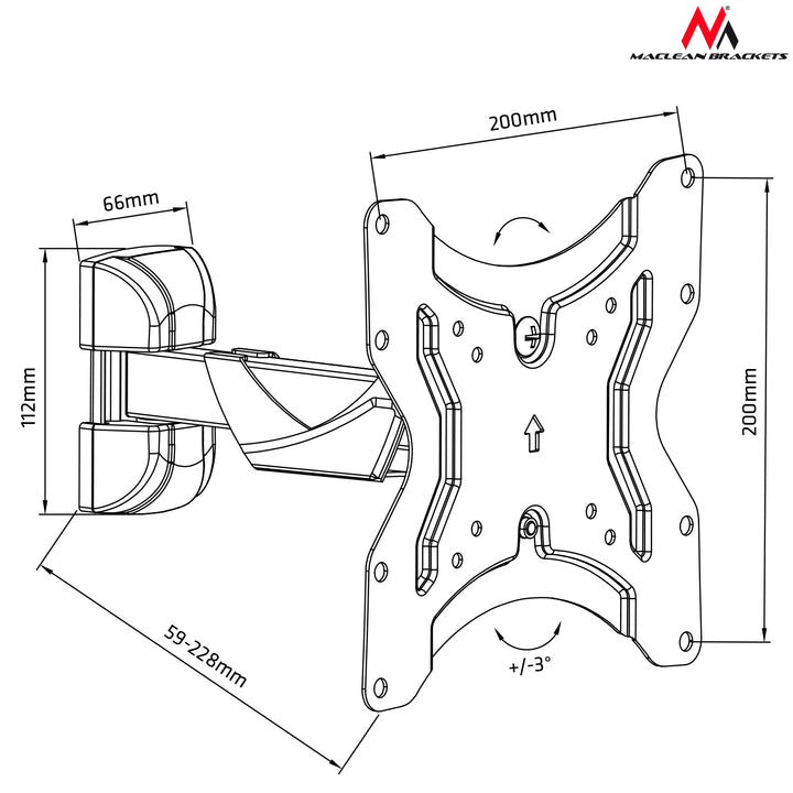 Supporto a Parete Monitor LCD LED Plasma TV Wall MountMaclean MC-741
